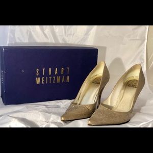 Stuart Weitzman Sensual Gold Twinkle Pump